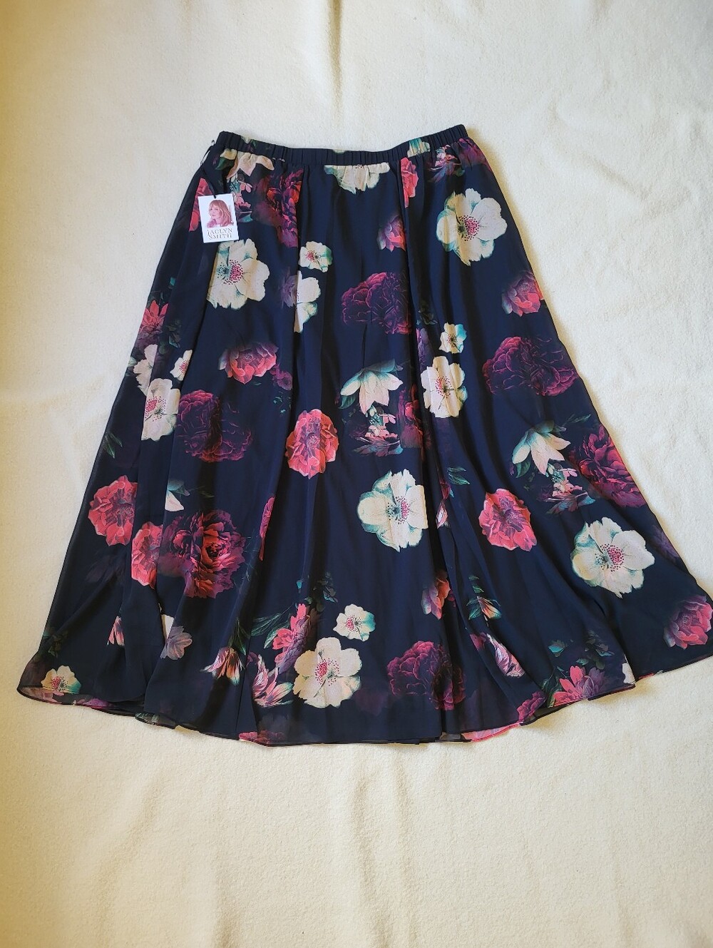 NWT Black Floral Whimsigoth Maxi Skirt Women's Size XL Sheer Layers Lined - Picture 10 of 13